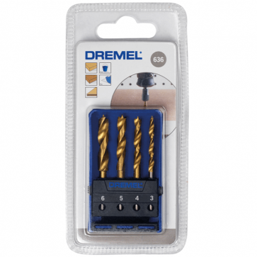 Свредла за дърво DREMEL - 636 - 3,0-6,0 мм., цилиндрична / 4 бр. /