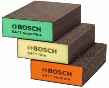 Гъби с шкурка за шлайфане BOSCH - 2 608 621 253 - M, F, SF, 69x97x26 мм. / 3 бр. Sanding sponges /
