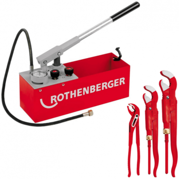 Ръчна помпа за изпитване на налягане с комплект ключове ROTHENBERGER - RP 50-S - 12 л., 60 bar, 1/2"