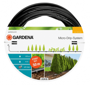 Градински маркуч за капково напояване с капкообразуватели нагнетателен GARDENA - Micro-Drip-System - 13 мм.(1/2"), LDPE, 50 м. / 13013-20 /