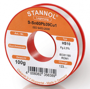 Тинол на ролка STANNOL - HS10 - 1,0 мм., 100 гр. / 535270 /