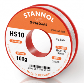 Тинол на ролка STANNOL - HS10 - 1,0 мм., 100 гр. / 520529 /