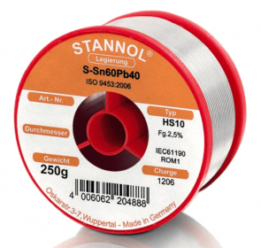 Тинол на ролка STANNOL - HS10 - 1,0 мм., 250 гр. / 520488 /