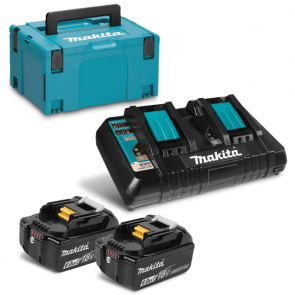 Комплект батерии със зарядно устройство MAKITA - 198077-8 - 18 V, Li-ion, 6,0 Ah / 2 бр. /