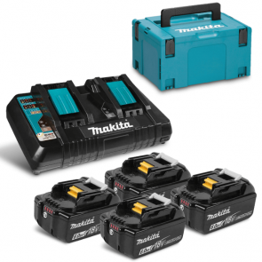Комплект батерии със зарядно устройство MAKITA - BL1860 Set - 18 V, Li-ion, 6,0 Ah / 4 бр. /