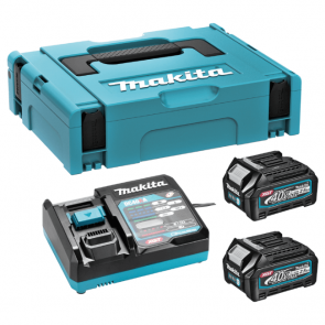 Комплект батерии със зарядно устройство MAKITA - 191J81-6 - 40 V, Li-ion, 2,5 Ah / 2 бр., За модел Makita XGT /