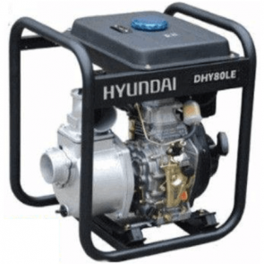 Дизелова помпа HYUNDAI - DHY 80 LE - 4" - 4,5 kW, 296 см³, 9/33 м., 1000 л./мин1, 1,1/14 л. / Ел. стартер /