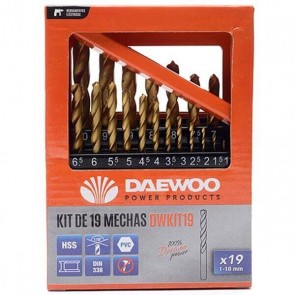 Свредла за метал DAEWOO - DWKIT19 - 1-10 мм. / 19 бр. /