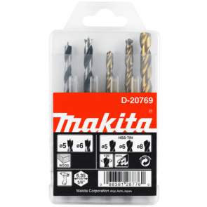 Свредла за дърво и метал MAKITA - D-20769 - 5,0-8,0 мм., 6-стен, 1/4" / 5 бр. /