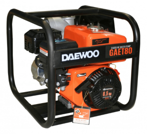 Бензинова водна помпа DAEWOO - GAET80 - 4,85 kW, 196 см³, 935 л./мин1, 8/25 м., 4,5 л., 3"