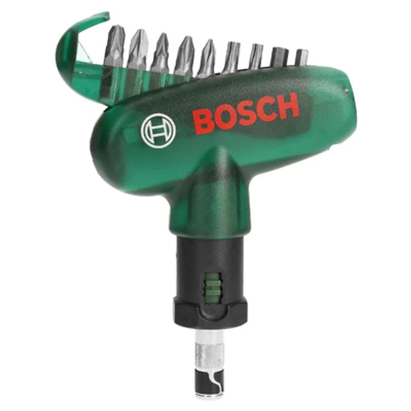 Отвертка-държач с тресчотка Bosch комплект с битове  10 бр.