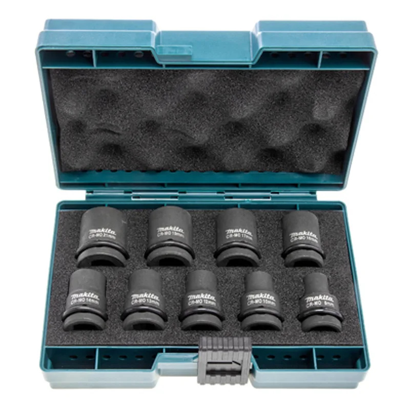 Вложки комплект Makita ударни 9 бр., 8-21 мм х 1/2", 38 мм, B-66232