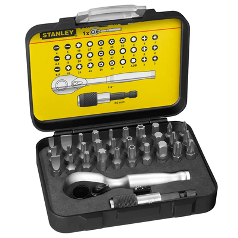 Комплект битове Stanley с тресчотка  1/4", 25 мм, 32 бр., 1-13-904