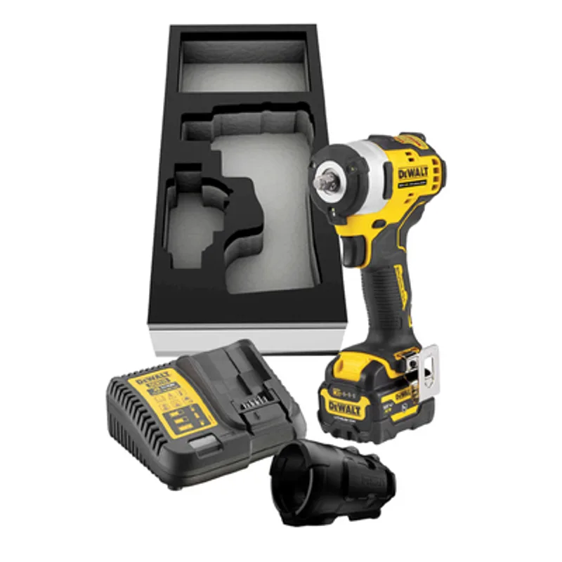 Акумулаторен гайковерт DeWALT с безчетков двигател с 1 батерия и зарядно, 12 V, 5 Ah, 339 Nm, квадрат, 3/8", DCF903P1G