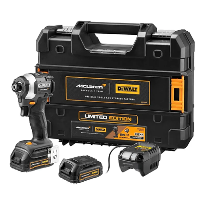 Акумулаторен гайковерт DeWALT с безчетков двигател с 2 батерии и зарядно, 18 V, 1.7 Ah, 205 Nm, квадрат, 1/4", DCF85ME2GT
