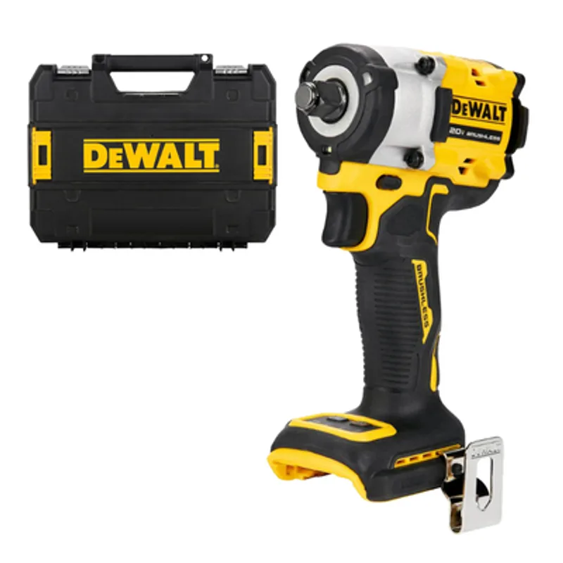 Акумулаторен ударен гайковерт DeWALT с безчетков двигател без батерия и зарядно, 18 V, 406 Nm, квадрат, 1/2", DCF921NT