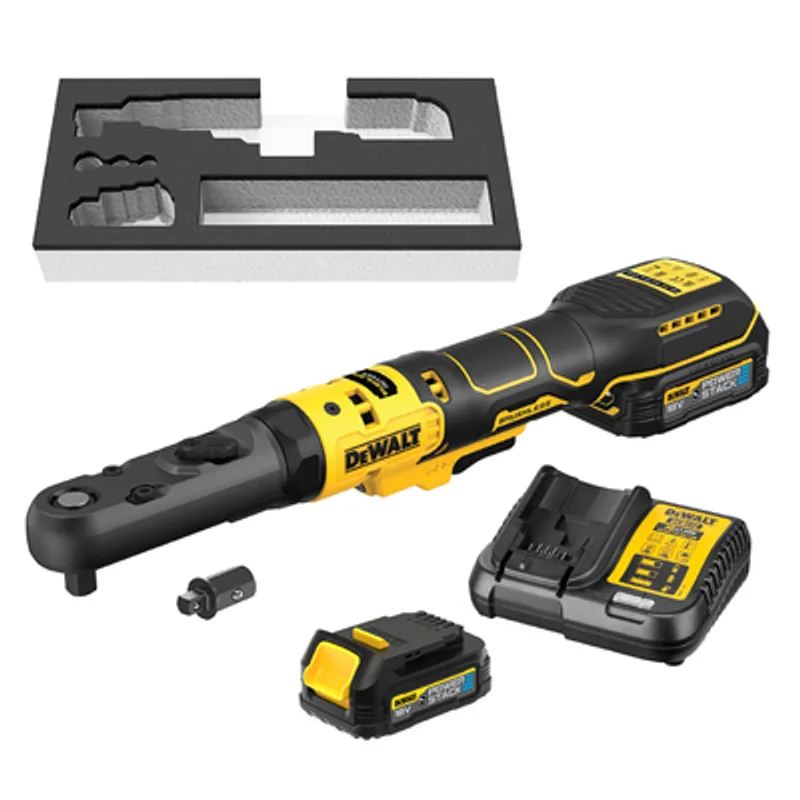 Акумулаторна тресчотка DeWALT с 2 батерии и зарядно, 18 V, 1.7 Ah, 102 Nm, квадрат, 3/8" и 1/2", DCF510E2G