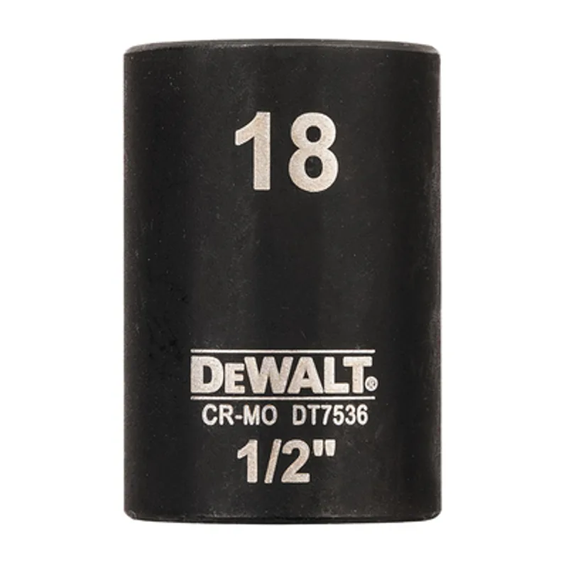 Вложка милиметрова DeWALT 6-стен ударна 18 мм х 1/2", DT7536