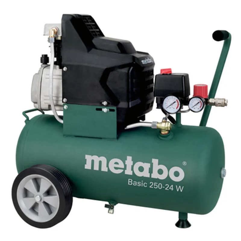 Електрически компресор Metabo  2 к.с., 24 л, 200 л/мин, 8 bar, BASIC 250-24W