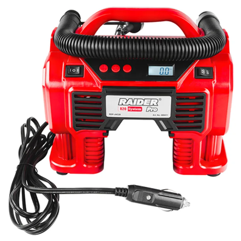 Компресор Raider за помпане на гуми  без батерия и зарядно, 20 V, 11 bar, RDP-JAC20