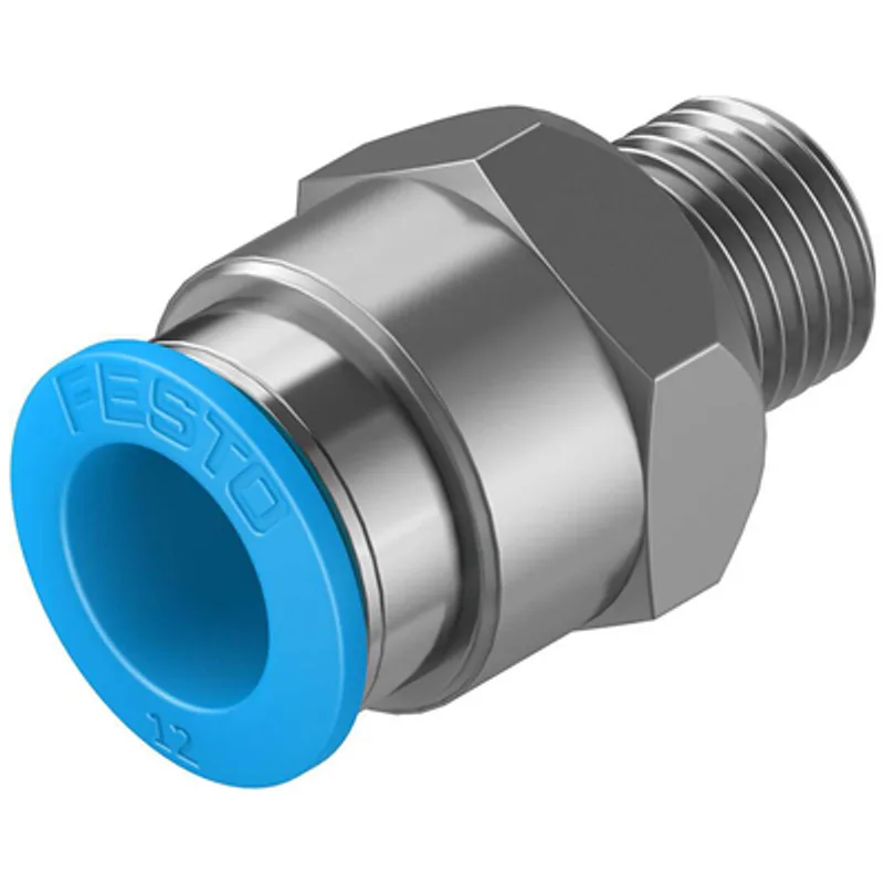 Съединител пневматичен Festo Push In шлаух - резба 1/4", шлаух 12 мм, QS-1/4-12