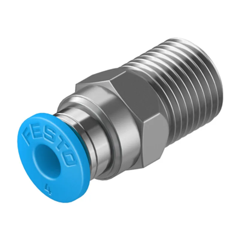 Съединител пневматичен Festo Push In шлаух - резба 1/8", шлаух 4 мм, QS-1/8-4