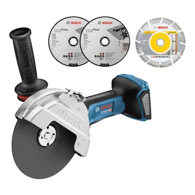 Акумулаторен ъглошлайф Bosch без батерия и зарядно, 18 V, 180 мм, 6100 об./мин, GWS 18V-180 P