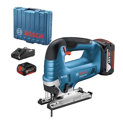 Акумулаторен прободен трион зеге Bosch с 2 батерии и зарядно, 18 V, 4 Ah, 0-3500 хода/мин, 26 мм, GST 185-LI