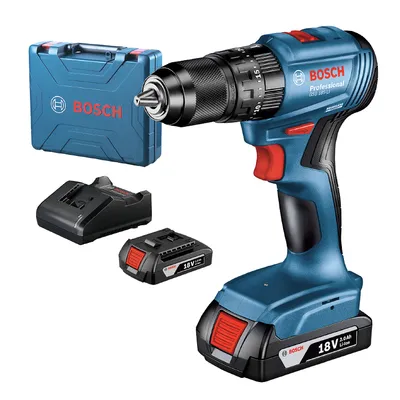 Акумулаторен винтоверт Bosch с безчетков двигател с 2 батерии и зарядно, 18 V, 2 Ah, 50 Nm, 1.5-13 мм, GSB 185-LI