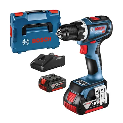 Акумулаторен винтоверт Bosch с безчетков двигател с 2 батерии и зарядно, 18 V, 5 Ah, 64 Nm, 1.5-13 мм, GSR 18V-90 C