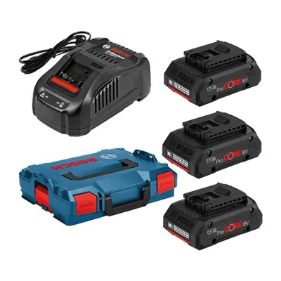 Акумулаторна батерия Bosch Li-Ion със зарядно у-во 18 V, 4 Ah, 3 бр.