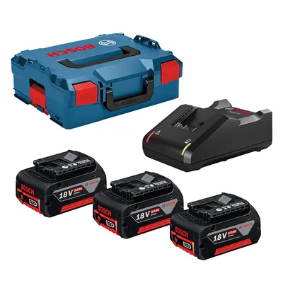 Акумулаторна батерия Bosch Li-Ion със зарядно у-во 18 V, 5 Ah, 3 бр.