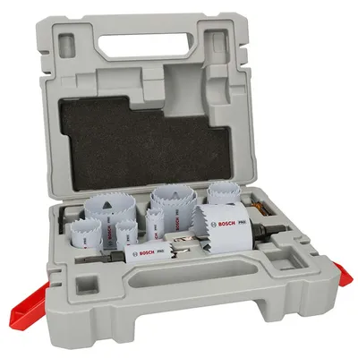 Боркорона универсална Bosch BiM с резба комплект 19, 22, 25, 29, 35, 38, 44, 51, 57, 64, 76х44 мм, 17 бр., PRO Multi Material