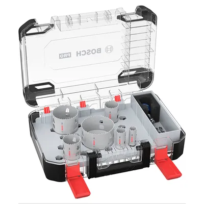 Боркорона универсална Bosch със захват Power Change Plus комплект 19, 25, 38, 44, 68, 83х44 мм, 9 бр., PRO Multi Material PC Plus