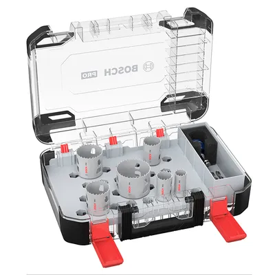 Боркорона универсална Bosch със захват Power Change Plus комплект 22, 29, 35, 44, 51, 64x44 мм, 9 бр., PRO Multi Material PC Plus