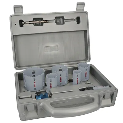 Боркорона универсална Bosch със захват Power Change Plus комплект 22, 29, 35, 44, 51, 64x44 мм, 9 бр., PRO Multi Material PC Plus