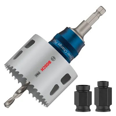 Боркорона универсална Bosch със захват Power Change Plus комплект 68x44 мм, PRO Multi Material PC Plus