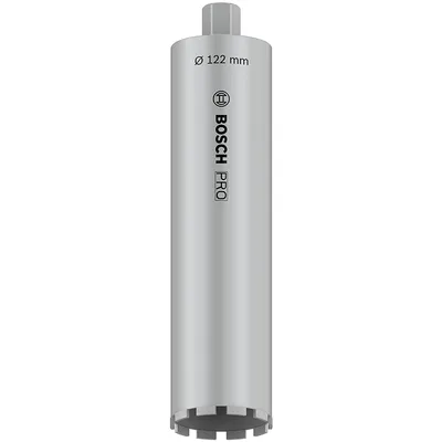 Боркорона за бетон и армиран бетон Bosch с диамантени сегменти и резба UNC 1 1/4" 122х450 мм, PRO Core