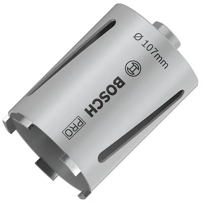 Боркорона за зидария Bosch с диамантени сегменти и резба G 1/2" 107x150 мм, PRO Core Cutter dry
