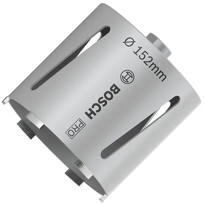 Боркорона за зидария Bosch с диамантени сегменти и резба G 1/2" 152x150 мм, PRO Core Cutter dry