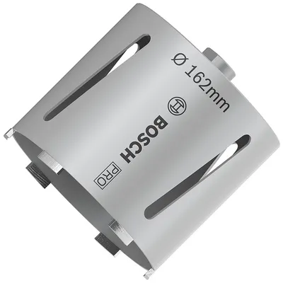 Боркорона за зидария Bosch с диамантени сегменти и резба G 1/2" 162x150 мм, PRO Core Cutter dry
