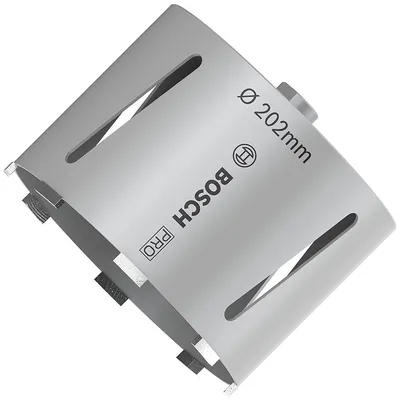 Боркорона за зидария Bosch с диамантени сегменти и резба G 1/2" 202x150 мм, PRO Core Cutter dry
