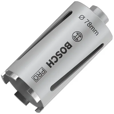 Боркорона за зидария Bosch с диамантени сегменти и резба G 1/2" 78x150 мм, PRO Core Cutter dry
