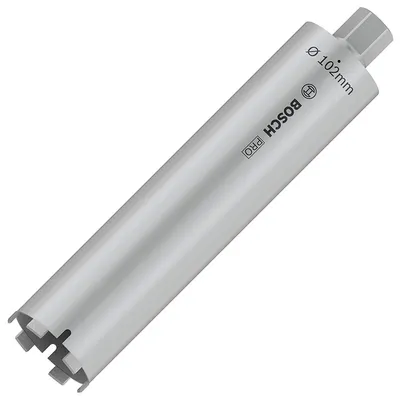 Боркорона за зидария Bosch с диамантени сегменти и резба UNC 1 1/4" 102x400 мм, PRO Core Cutter dry