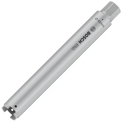 Боркорона за зидария Bosch с диамантени сегменти и резба UNC 1 1/4" 62x400 мм, PRO Core Cutter dry