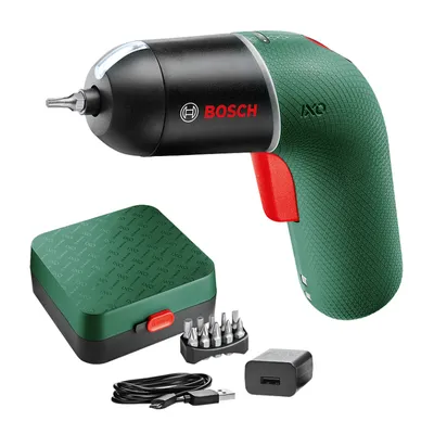 Акумулаторна отвертка Bosch с вградена батерия и USB кабел, 3.6 V, 1.5 Ah, 1/4", 4.5 Nm, IXO 6 Classic