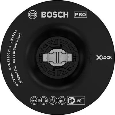 Подложна шайба Bosch за ъглошлайф средно твърда ф 115 мм, X-Lock, PRO