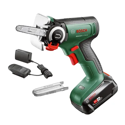 Акумулаторна резачка за дърва Bosch с 1 батерия и зарядно, 18 V, 2.5 Ah, 6.5 см, UniversalCut 18V-65