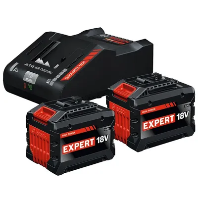 Акумулаторна батерия Bosch Li-Ion със зарядно у-во  18 V, 15 Ah, 2 бр.