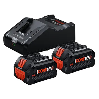 Акумулаторна батерия Bosch Li-Ion със зарядно у-во 18 V, 8 Ah, 2 бр., ProCore18V+